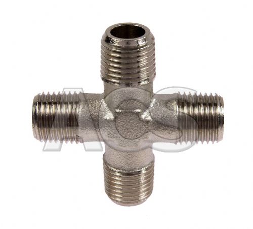 Nickel Plated Brass Male BSP Equal Cross 